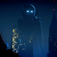 The Watcher gazing across time and space, while looming over a city, to look at a specific moment within the multiverse.